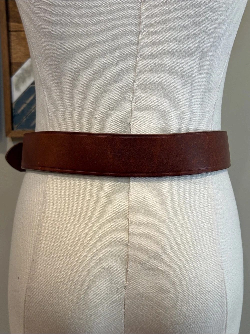 Vintage Ralph Lauren Saddlers Brown Leather Belt with Brass Buckle size Small